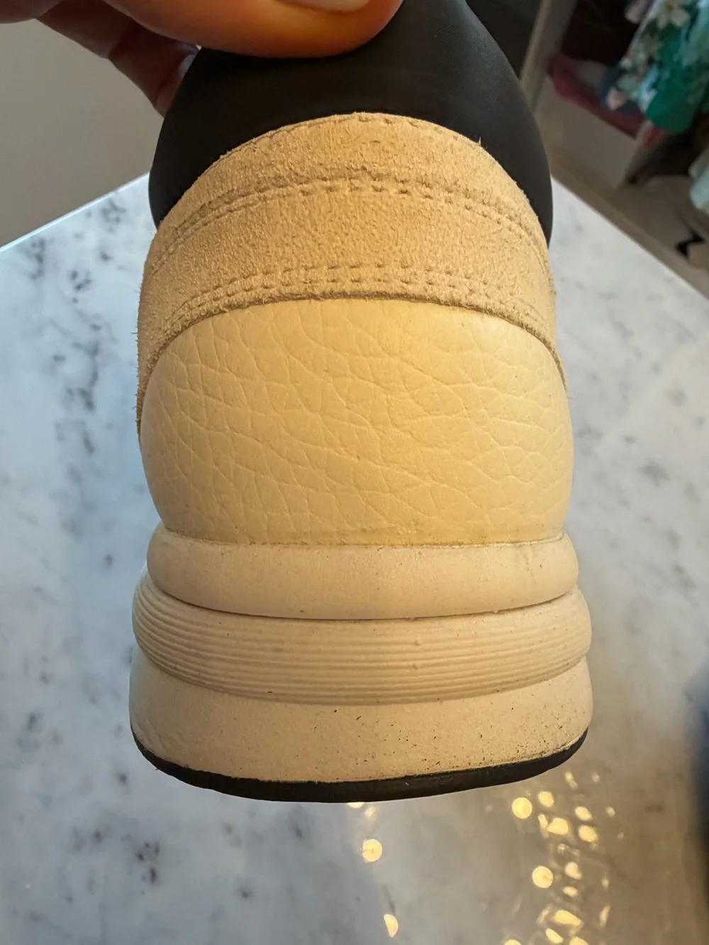 CHANEL Women’s White and Navy CC Logo Sneakers- size 42